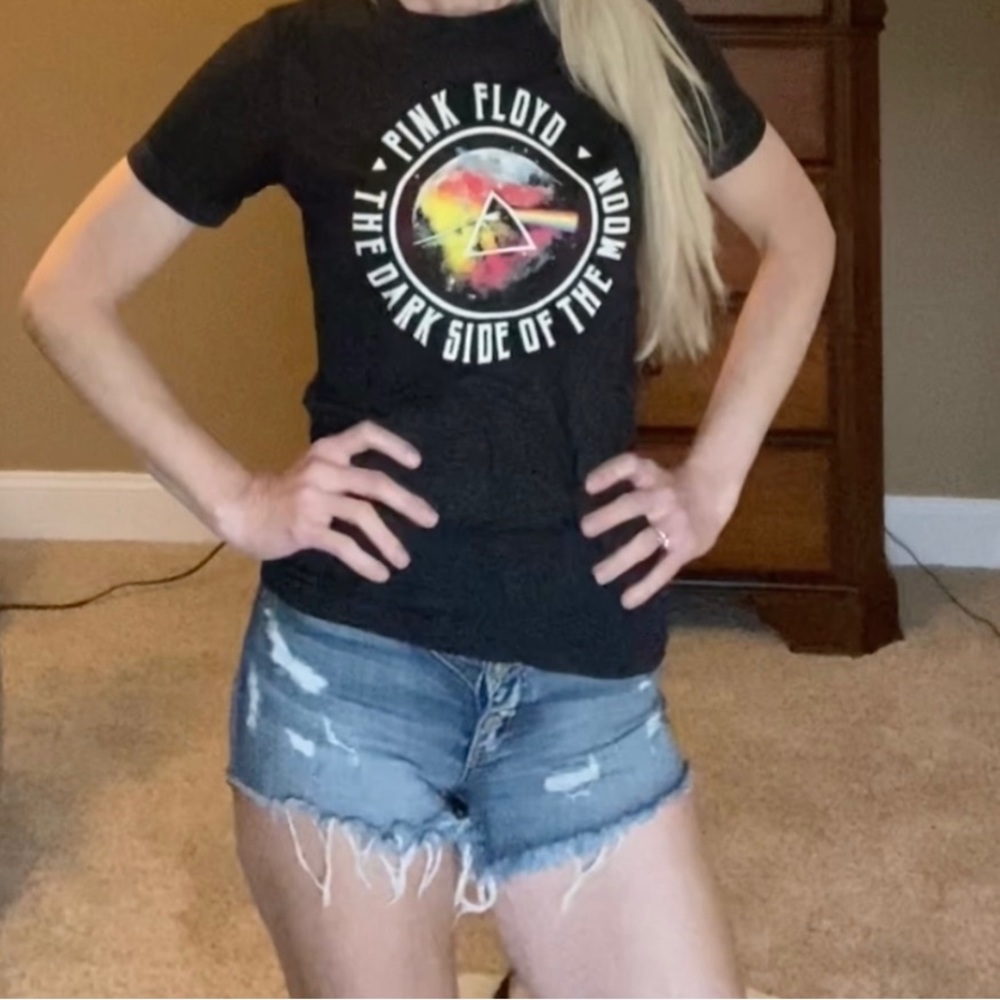 Official Pink Floyd vibrant sheer black shirt